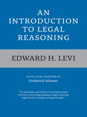 cover image of An Introduction to Legal Reasoning